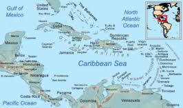 kaart Caribisch gebied