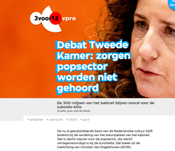 Zorgen popsector corona